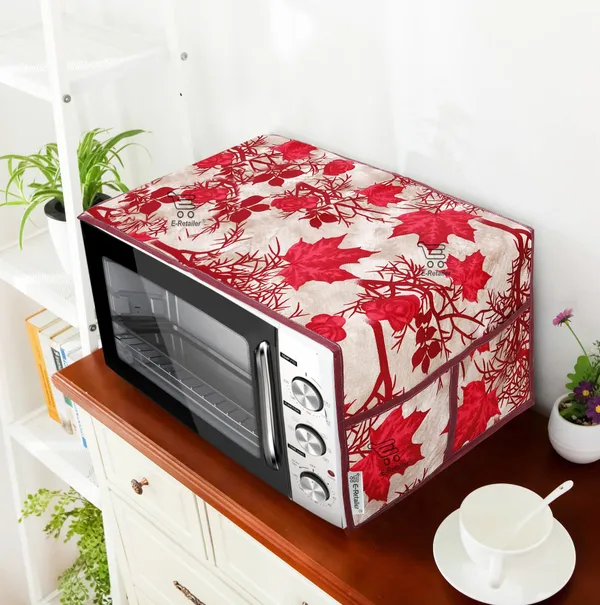 3-Layered_Microwave_Oven_Top_Cover_With_4_Utility_Pockets_(Material-Polyester,_Color-_Red,_Size-14x36_Inches)