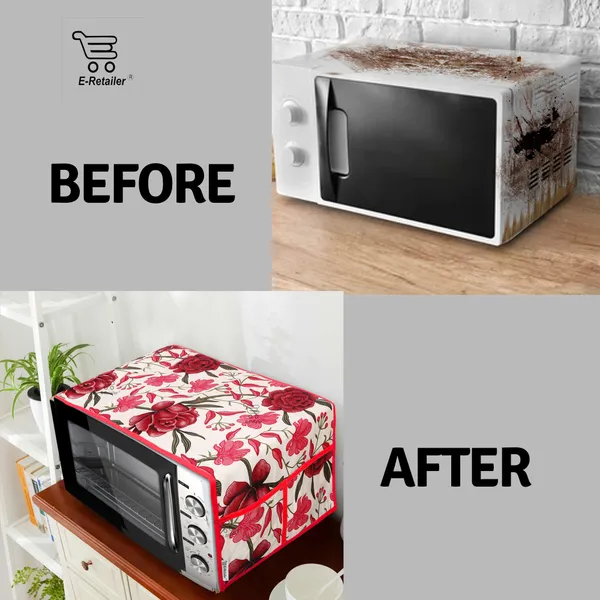 3-Layered_Microwave_Oven_Top_Cover_With_4_Utility_Pockets_(Material-Polyester,_Color-_Red,_Size-14x36_Inches)