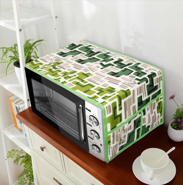 3-Layered_Microwave_Oven_Top_Cover_With_4_Utility_Pockets_(Material-Polyester,_Color-_Green,_Size-14x36_Inches)