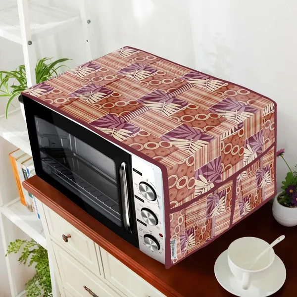 3-Layered_Microwave_Oven_Top_Cover_With_4_Utility_Pockets_(Material-PVC,_Color-_Maroon,_Size-14x36_Inches)
