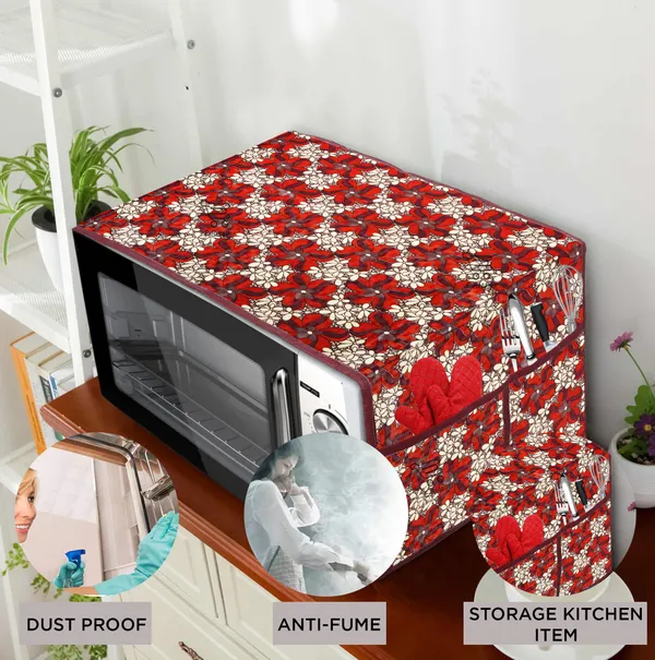 3-Layered_Microwave_Oven_Top_Cover_With_4_Utility_Pockets_(Material-PVC,_Color-_Red,_Size-14x36_Inches)