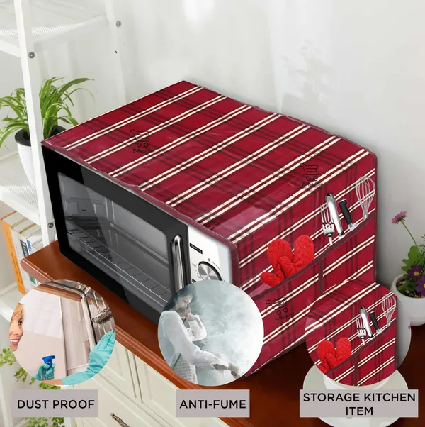 3-Layered_Microwave_Oven_Top_Cover_With_4_Utility_Pockets_(Material-PVC,_Color-_Red,_Size-14x36_Inches)