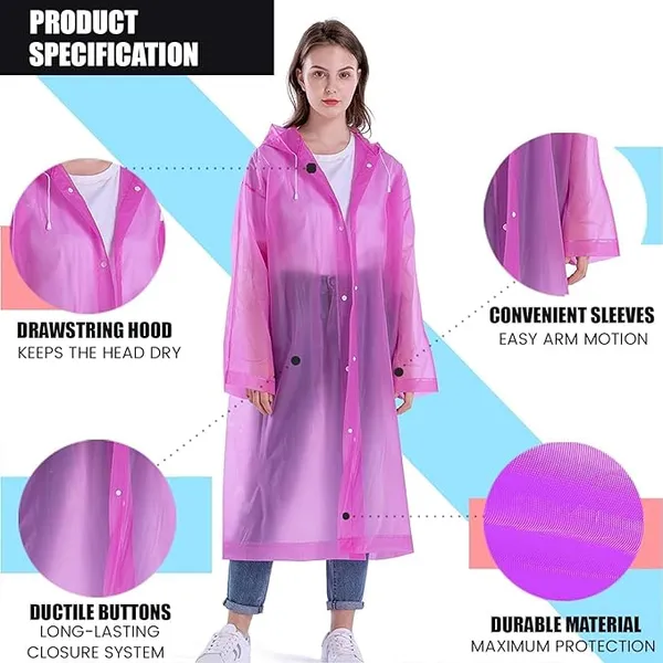Women's_fancy_blue,yellow,pink_pvc_raincoat