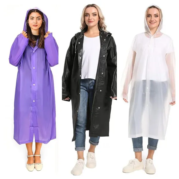 Women's_fancy_Purple,_black,white,blue,_yellow,pink_pvc_raincoat