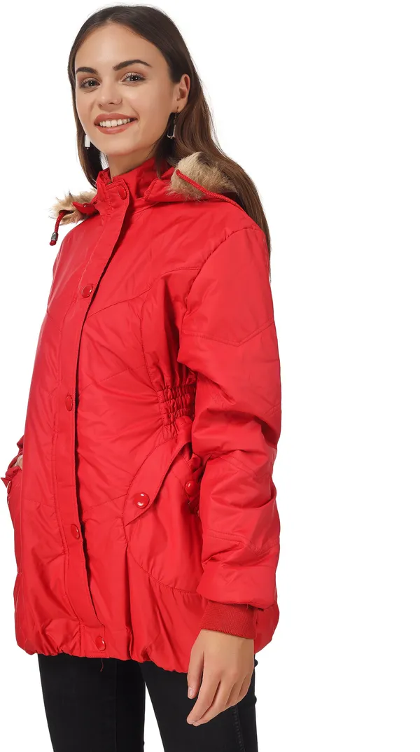 Red__Polyester_Jacket_for_Women_|_Casual_Wear