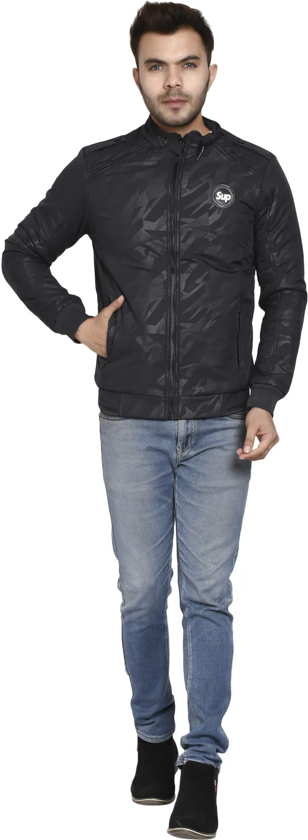 Black__Polyester_Jacket_for_Men_|_Casual_Wear
