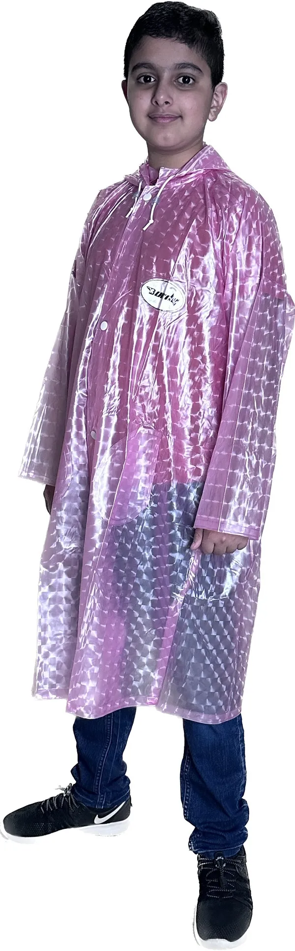 Polyester_Semi-Transparent_Solid_Raincoat_For_Boys_&_Girls_|_Pink