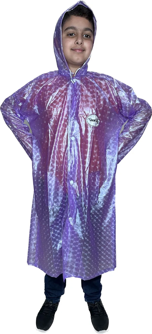 Polyester_Semi-Transparent_Solid_Raincoat_For_Boys_&_Girls_|_Purple
