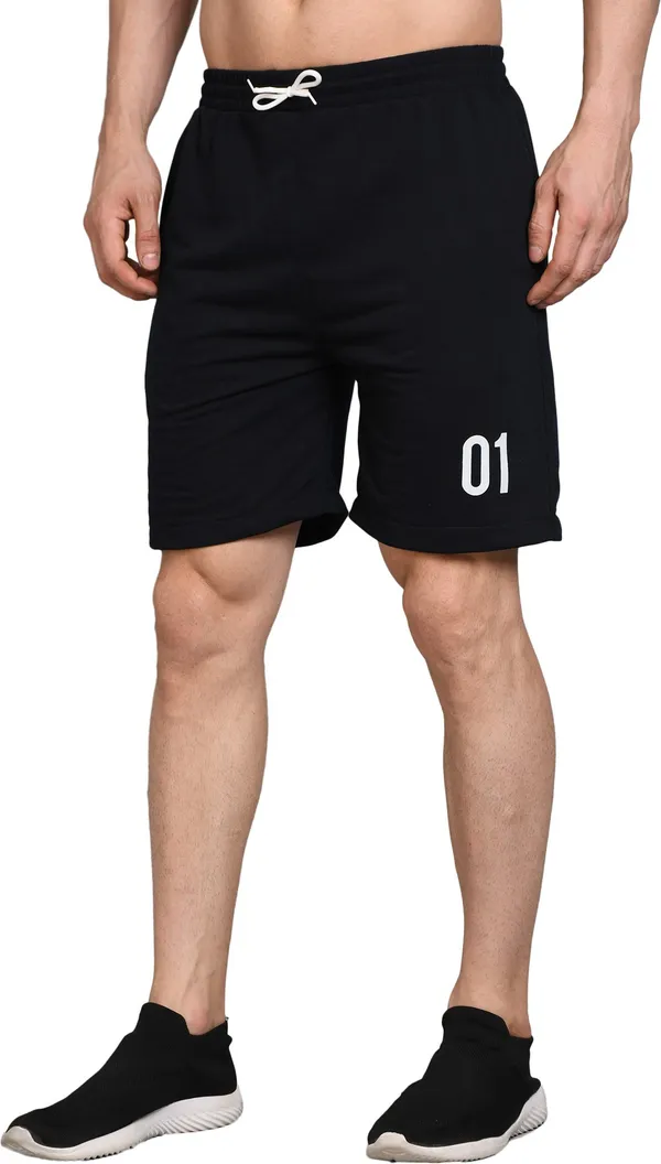 Polyester_Solid_Sports_Shorts_For_Men_|_Black