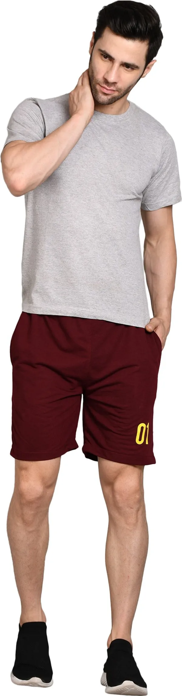 Polyester_Solid_Sports_Shorts_For_Men_|_Maroon