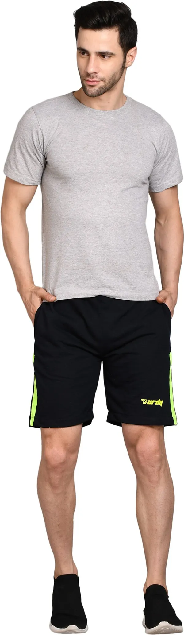 Polyester_Solid_Sports_Shorts_For_Men_|_Dark_Green