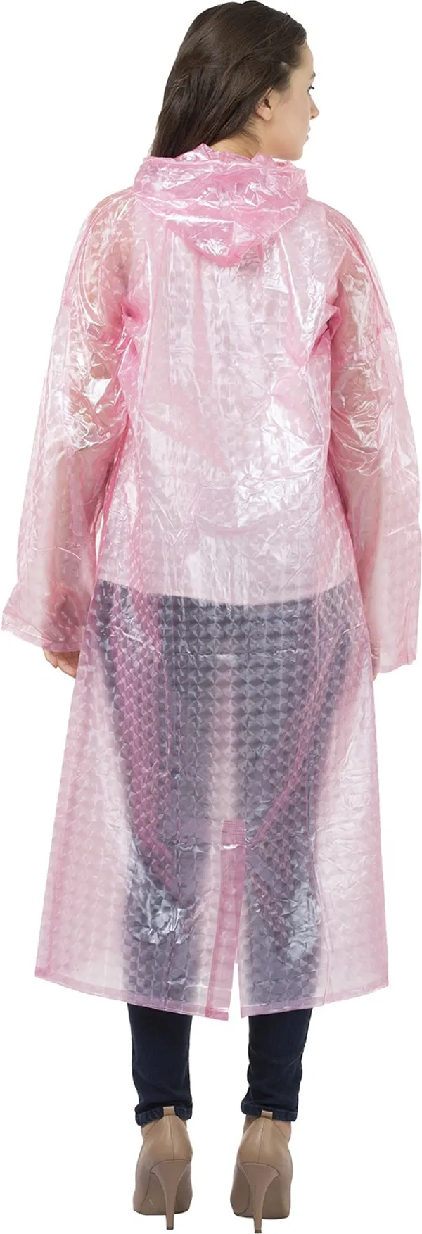 Polyester_Semi-Transparent_RainCoat_with_Hood_For_Women_|_100%_Waterproof_|_PINK