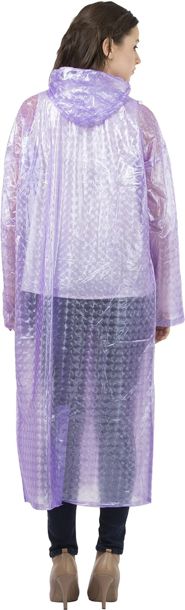 Polyester_Semi-Transparent_RainCoat_with_Hood_For_Women_|_100%_Waterproof_|_Purple
