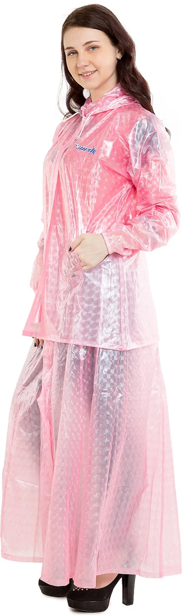 Polyester_Semi-Transparent_RainCoat_with_Hood_For_Women_|_100%_Waterproof_|_PINK