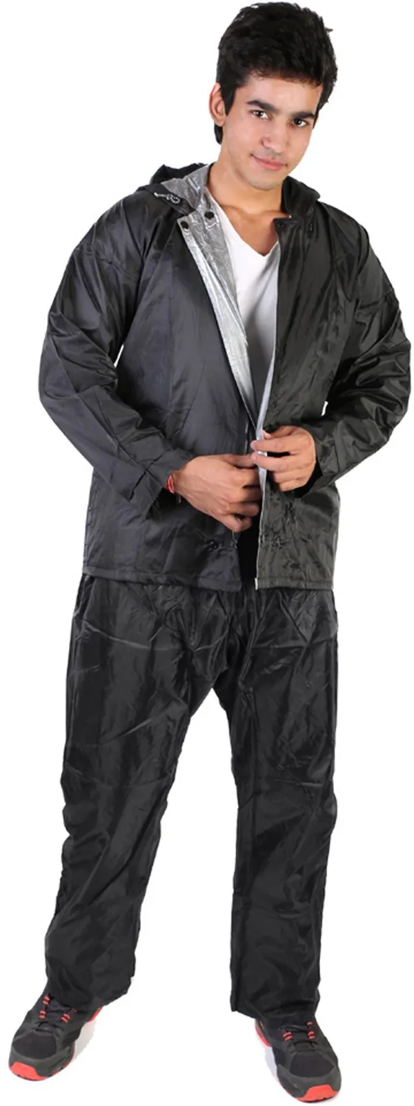 Nylon_Solid_Raincoat_For_Men_|_Black