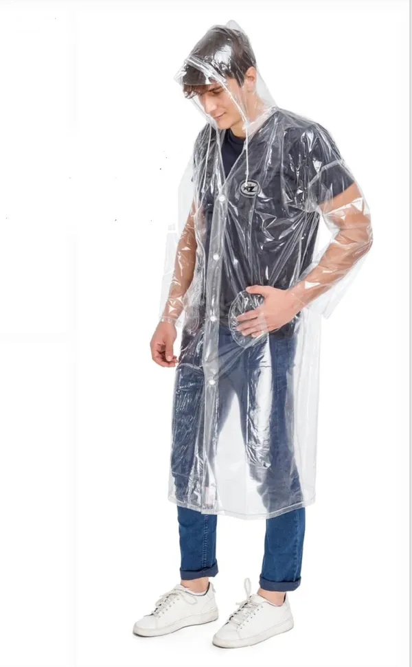 Polyester_Semi-Transparent_RainCoat_with_Hood_For_Women_|_100%_Waterproof_|_White