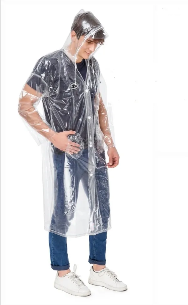 Polyester_Semi-Transparent_RainCoat_with_Hood_For_Women_|_100%_Waterproof_|_White
