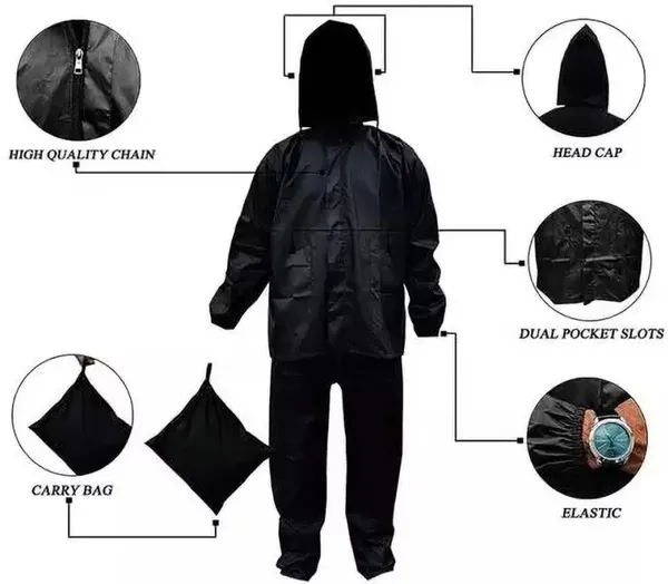 Nylon_Solid_Raincoat_For_Men_|_Brown