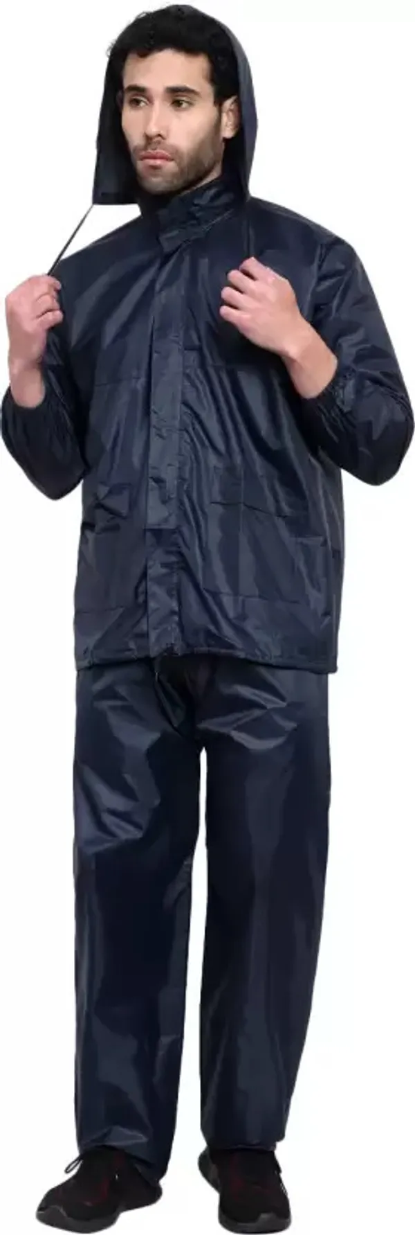 Nylon_Solid_Raincoat_For_Men_|_Navy_Blue