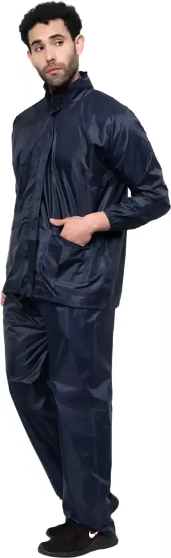 Nylon_Solid_Raincoat_For_Men_|_Navy_Blue