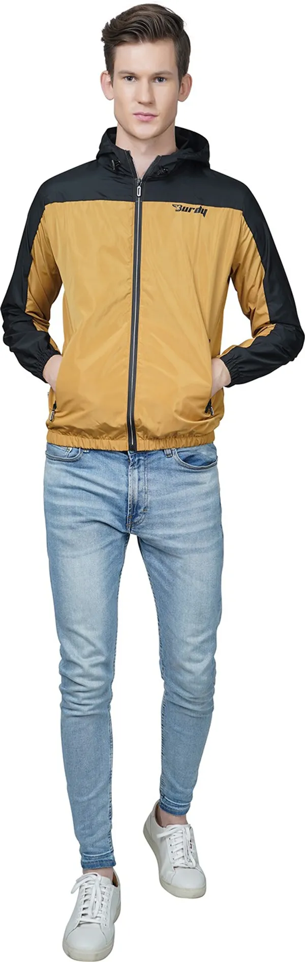 Yellow_Polyester_Windcheater_for_Men_|_Casual_Wear