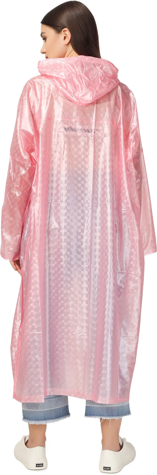 Polyester_Semi-Transparent_RainCoat_with_Hood_For_Women_|_100%_Waterproof_|_Blue