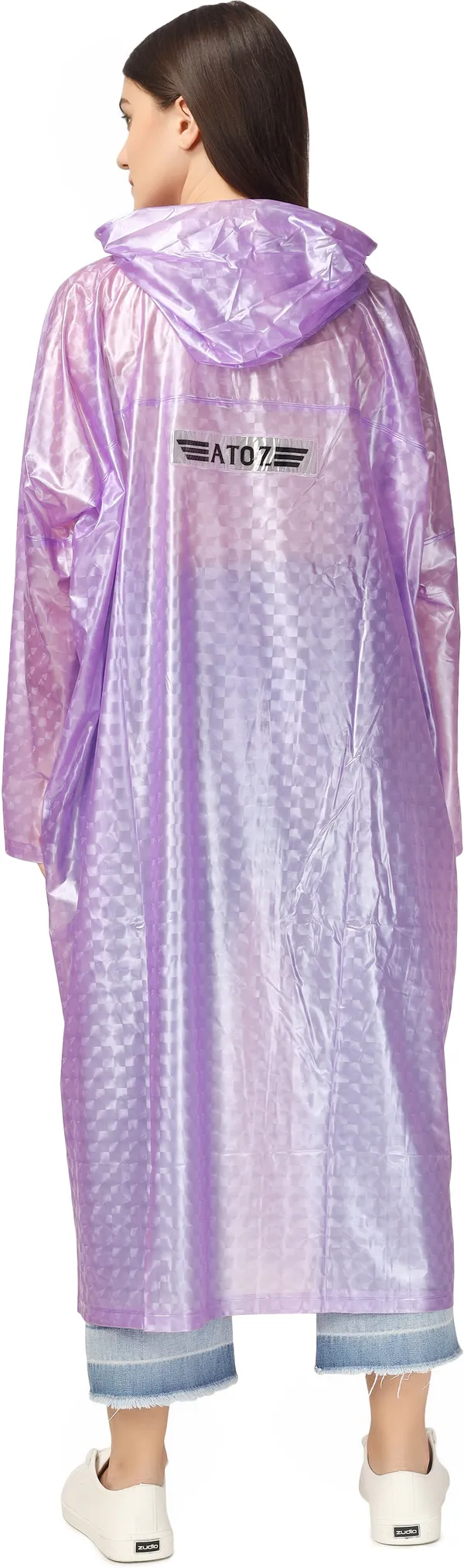 Polyester_Semi-Transparent_RainCoat_with_Hood_For_Women_|_100%_Waterproof_|_Pink