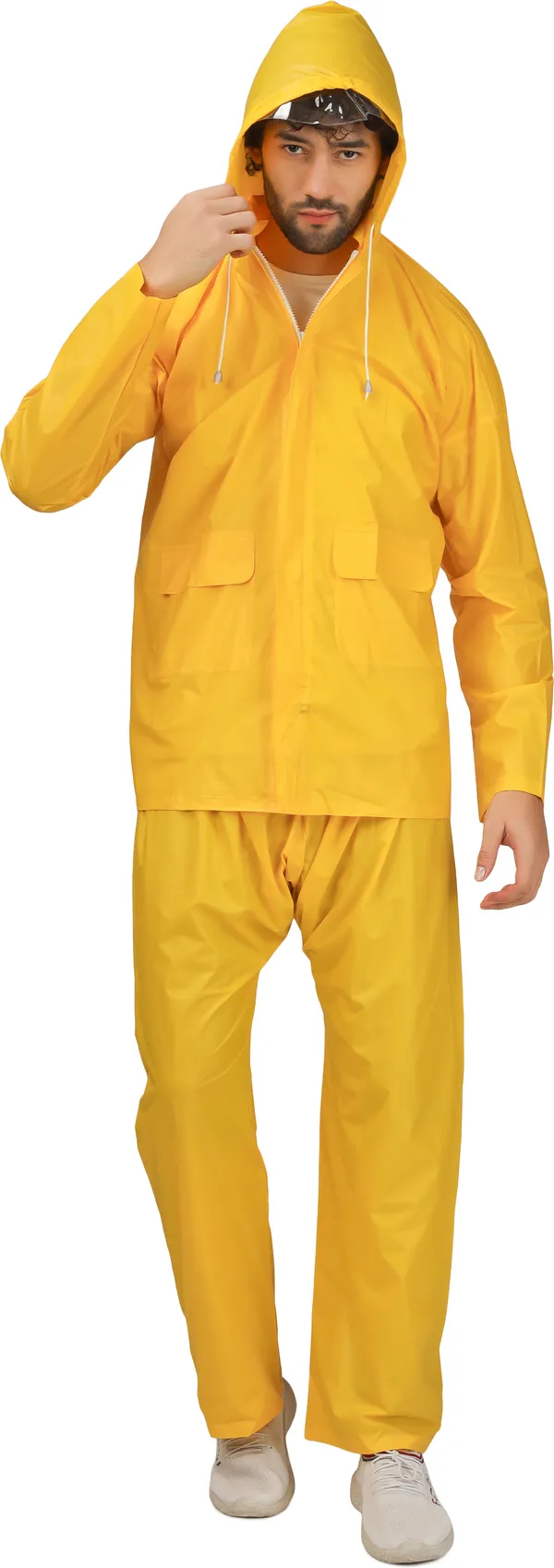 Polyester_Solid_Raincoat_For_Men_|_Yellow