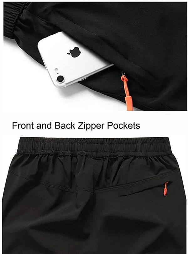 Black_Outdoor_Quick_Dry_Lightweight_Sports_Shorts_Zipper_Pockets_and_Pack_Of_2_For_Men