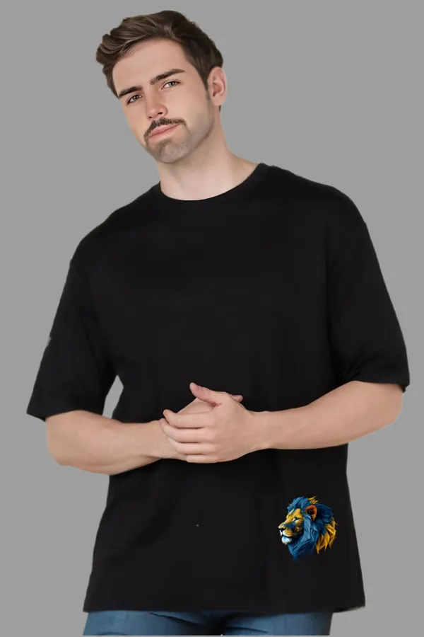 Black_Oversized_Printed_Half_Sleeve_Cotton_T-Shirt_For_Men