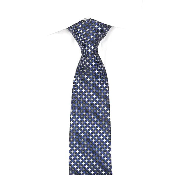 Exotique_Checkerd_Italian_Black,Blue_&_White_Microfiber_Neck_tie_For_Men_(MT0008BK)