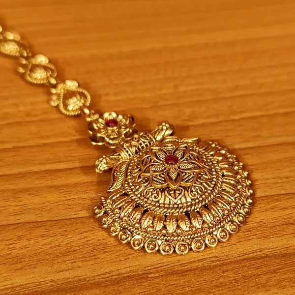 Antique_Gold_Plated_Gold_Look_Wedding_Maang_Tikka