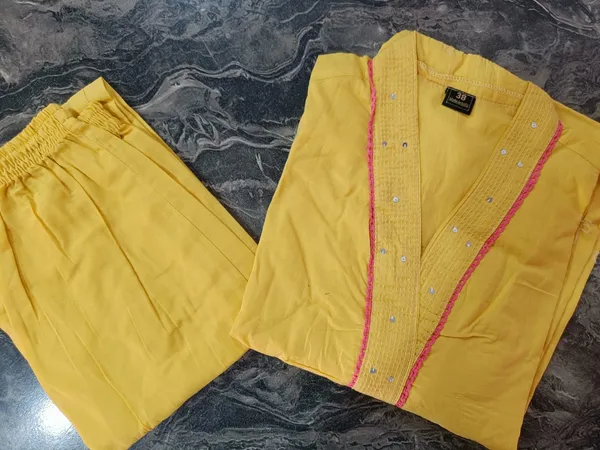 MUSTERD_COTTON_BLEND_KURTA_PENT_SET