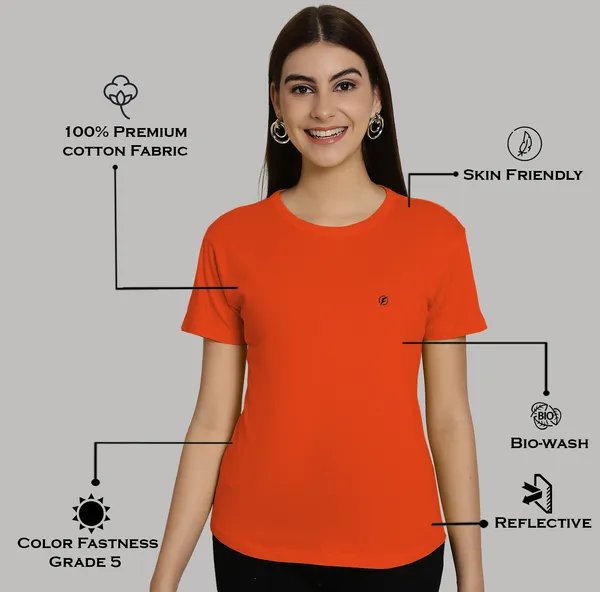 Pack_of_2_Red_&_Orange_Cotton_Round_Neck_T-Shirt_For_Women