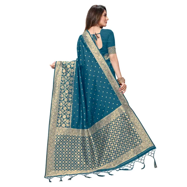 Mesmerizing_rich_dual_tone_banarasi_woven_saree_with_tassels