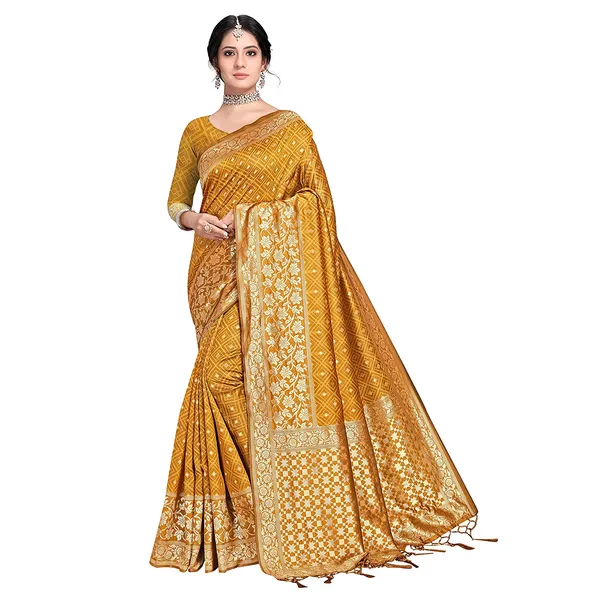 Mesmerizing_rich_dual_tone_banarasi_woven_saree_with_tassels