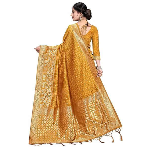 Mesmerizing_rich_dual_tone_banarasi_woven_saree_with_tassels
