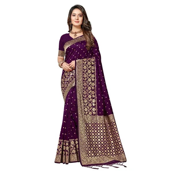 Mesmerizing_rich_dual_tone_banarasi_woven_saree_with_tassels