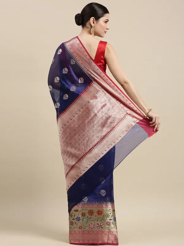Blue_Art_Silk_Banarasi_Sarees_For_Women