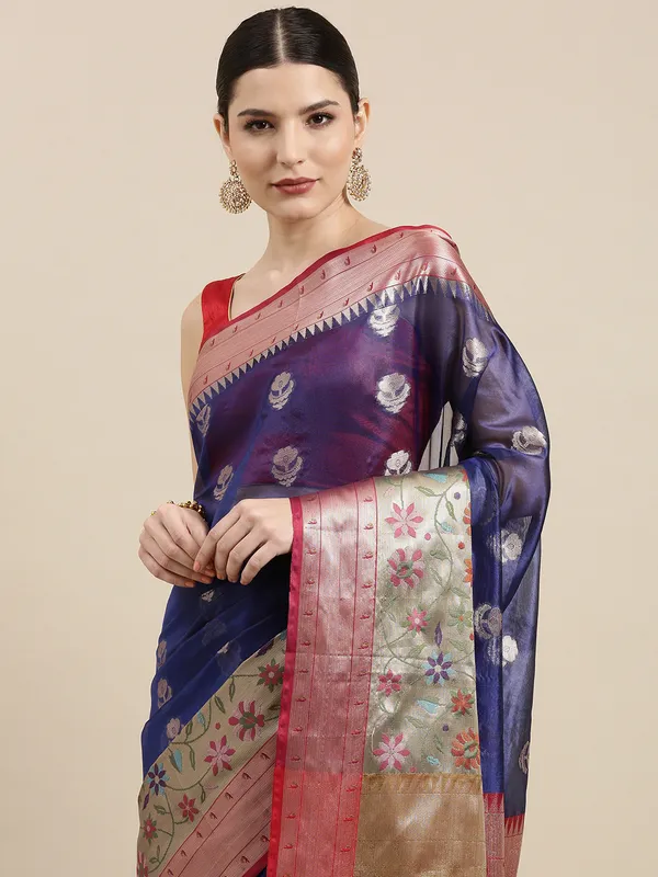 Blue_Art_Silk_Banarasi_Sarees_For_Women