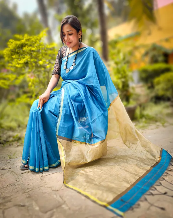 Sky_Blue_Cotton_Silk_Ghicha_Handloom_Saree