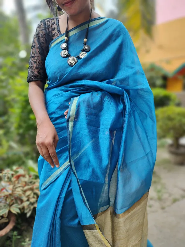Sky_Blue_Cotton_Silk_Ghicha_Handloom_Saree