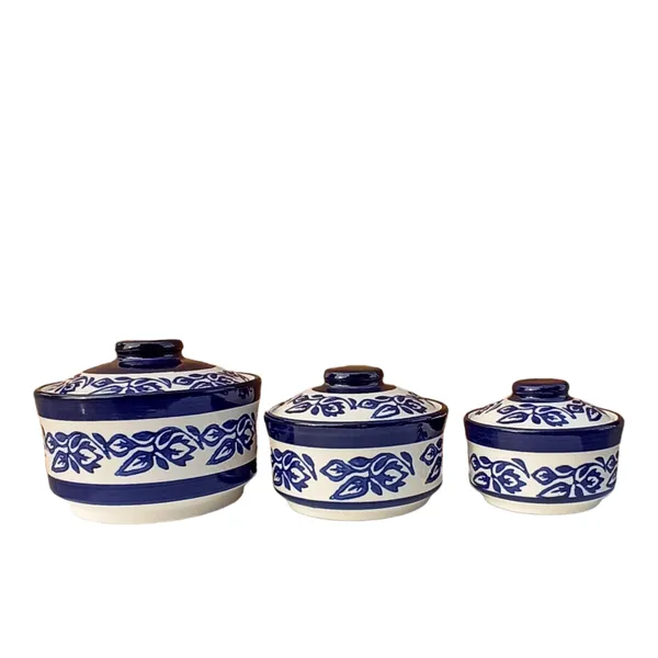 Floral_Design_Ceramic_Hand_Painted_Ceramic_Dessert_Casserole_Set_of_3_Pieces_Multipurpose_Food_Storage_Container_Donga_with_Lid_for_Serving_Kitchen_(Set_of_3-750ml_500ml_250ml