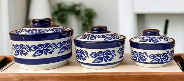 Floral_Design_Ceramic_Hand_Painted_Ceramic_Dessert_Casserole_Set_of_3_Pieces_Multipurpose_Food_Storage_Container_Donga_with_Lid_for_Serving_Kitchen_(Set_of_3-750ml_500ml_250ml