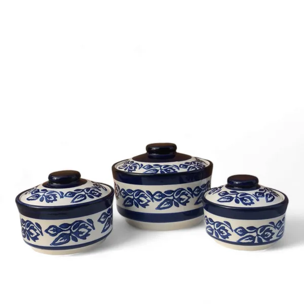 Floral_Design_Ceramic_Hand_Painted_Ceramic_Dessert_Casserole_Set_of_3_Pieces_Multipurpose_Food_Storage_Container_Donga_with_Lid_for_Serving_Kitchen_(Set_of_3-750ml_500ml_250ml