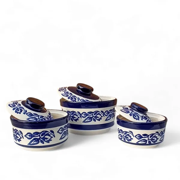 Floral_Design_Ceramic_Hand_Painted_Ceramic_Dessert_Casserole_Set_of_3_Pieces_Multipurpose_Food_Storage_Container_Donga_with_Lid_for_Serving_Kitchen_(Set_of_3-750ml_500ml_250ml