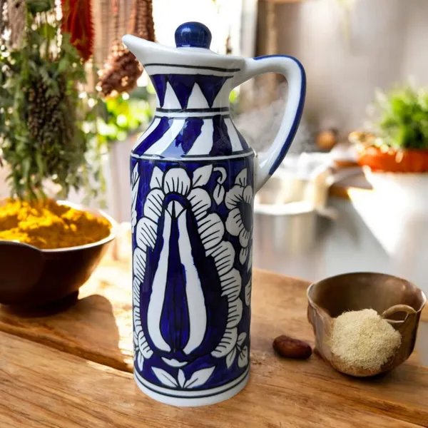 Madarks_Handmade_Ceramic_Oil_dispenser_For_Kitchen,_Ideal_for_Storage_of_Cooking_Oil,_Vinegar,_300_ML