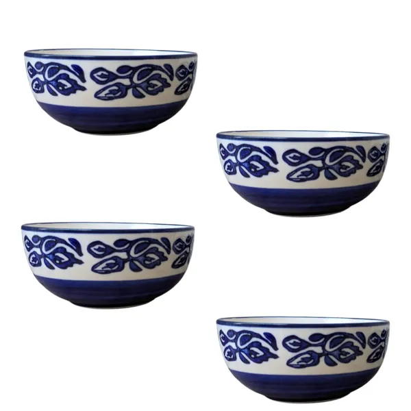 _Handracfted_Pack_of_4_Ceramic_Bowls,_Blue_Colour,_Size:_11_x_5_cm,_200_ML