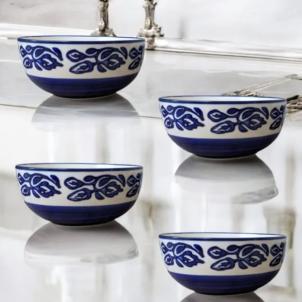 _Handracfted_Pack_of_4_Ceramic_Bowls,_Blue_Colour,_Size:_11_x_5_cm,_200_ML