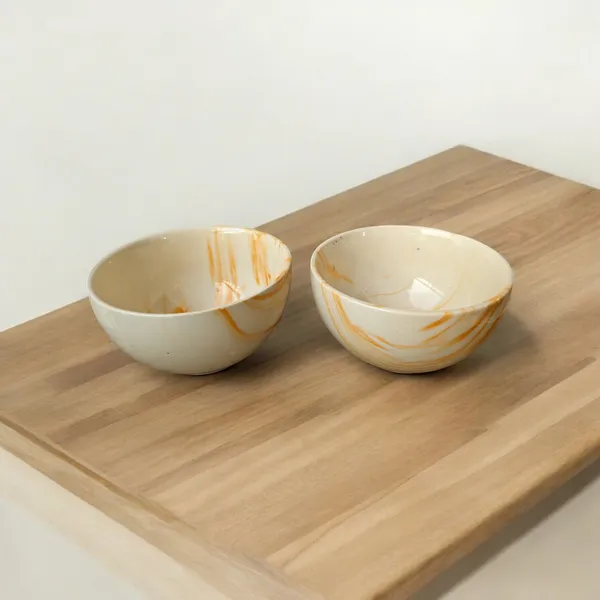 _Pack_of_2_Ceramic_Italian_Marble_Print_Handcrafted_Double_Shade_Bowl_Set,_Perfect_for_Vegetables_and_Serving,_Ideal_for_Home_Kitchen_Dining_Table,_(Cream_with_Green_Swirl)_(14cm_x_8cm)